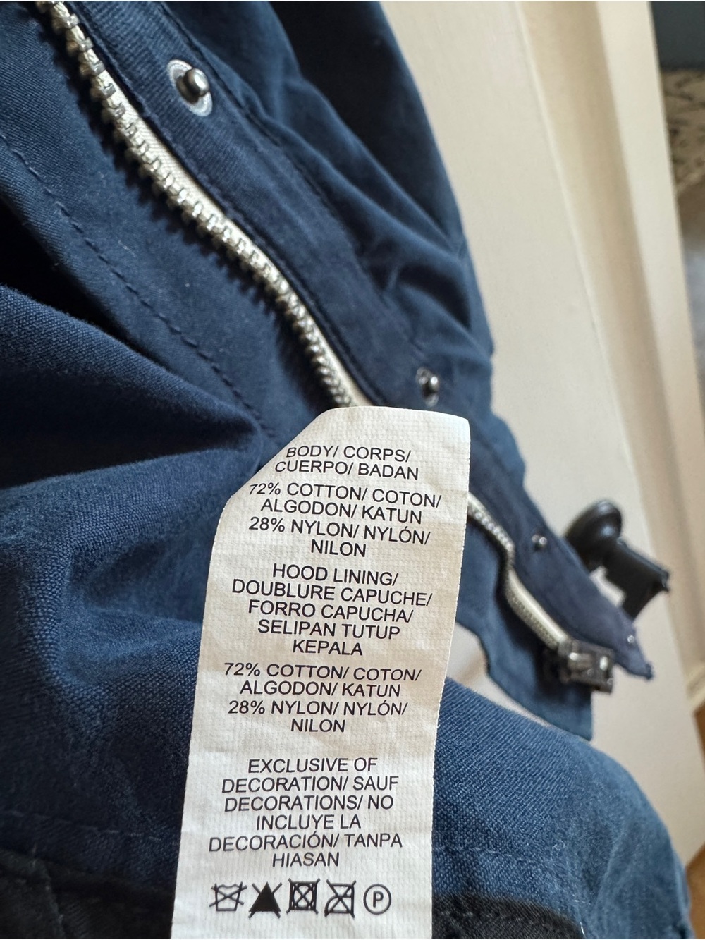 Lucky Brand Navy Utility Jacket Hooded Zip Snap Coat Size 3X - Picture 6 of 10
